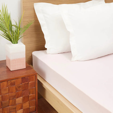 Karaca Home Gekämmtes Spannbettlaken einzeln rosa 