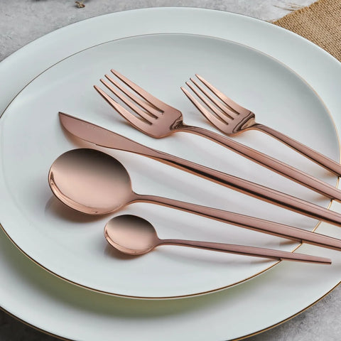 Karaca Orion Matte Rose Gold Besteck Set 30 Teile 6 Personen