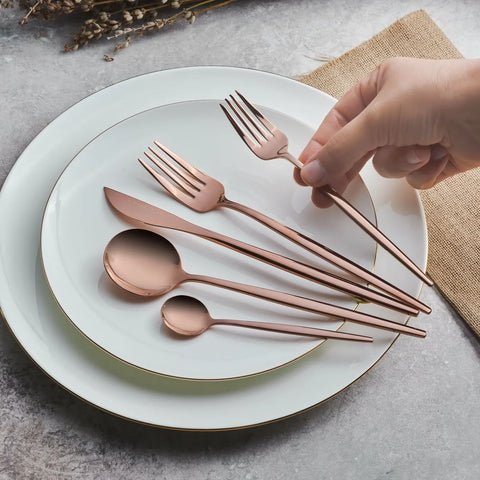 Karaca Orion Matte Rose Gold Besteck Set 30 Teile 6 Personen