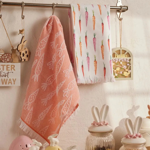 Karaca Ostern Karotte 100% Handtuch Set 2 Teil