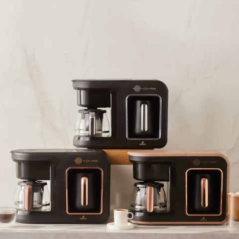 Karaca Hatır Plus Mod 5 in 1 Essential Kaffeemaschine Schwarz Chrom, 1385W