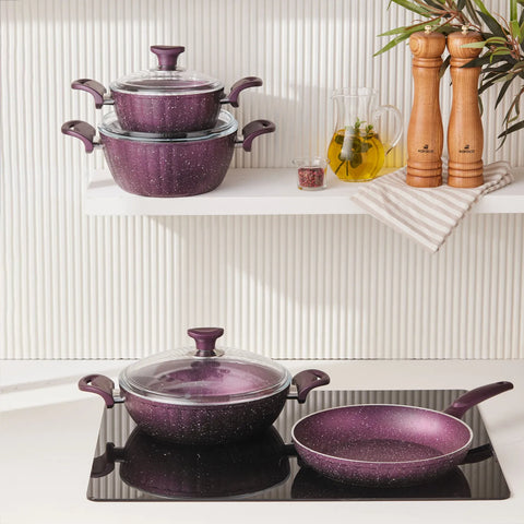 Cookplus Biogranit Dream 7-teiliges Kochgeschirr-Set Violett