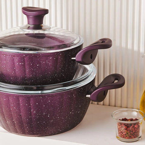 Cookplus Biogranit Dream 7-teiliges Kochgeschirr-Set Violett