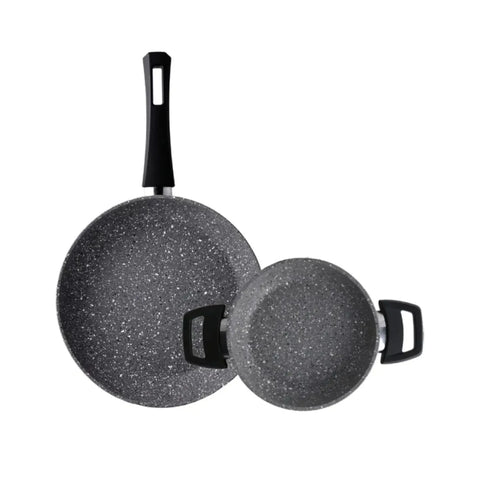 Karaca Gris Bio Granit Pfanne und flache Bratpfanne Set