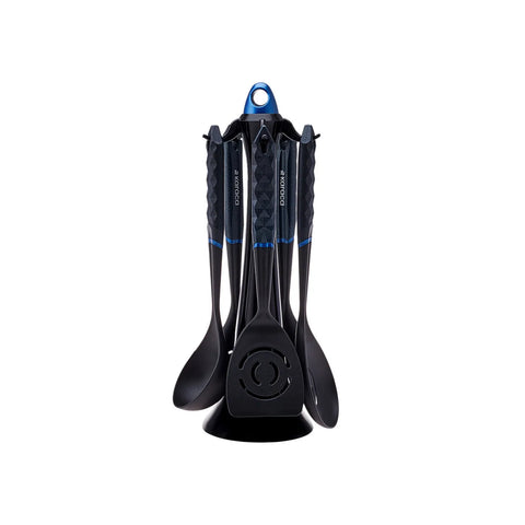 Karaca Diamond Blau 6-teiliges Service-Set mit Ständer