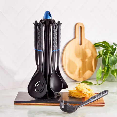 Karaca Diamond Blau 6-teiliges Service-Set mit Ständer