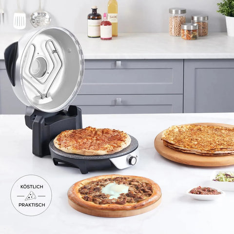 Karaca Gastro 10 in1 Pizza und Lahmacun Maschine Granit Silber 