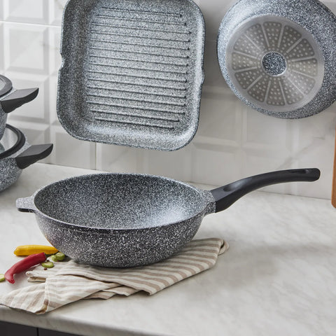 Karaca Serra Induktions Grau Biogranit Wok Pfanne 28cm 