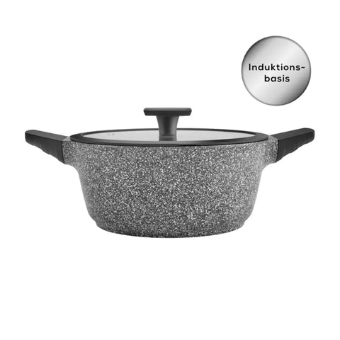 Karaca Serra Induktions Biogranit Kochtopf mit Deckel 24cm Grau