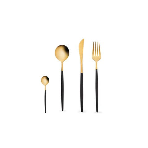 Karaca Raven 16-teiliges Edelstahl-Besteckset für 4 Personen, Schwarzgold