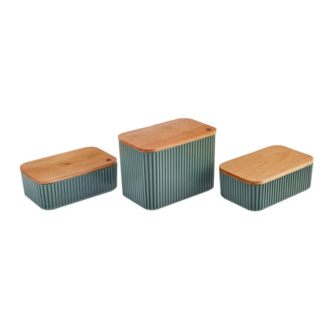 Karaca Massimo 3-teiliges Vorratsbehälter-Set Grün