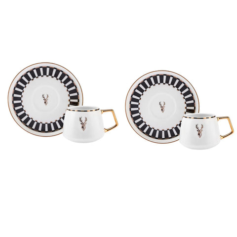 Karaca Aries Kaffeetassen-Set für 2 Personen 90 ml