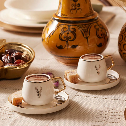 Karaca Aries Kaffeetassen-Set für 2 Personen 90 ml
