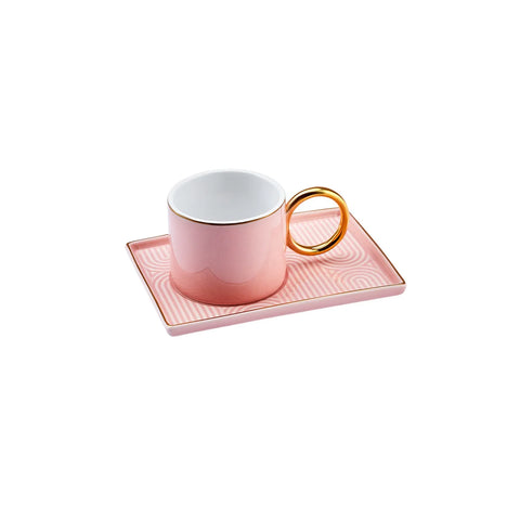 Karaca Soho Kaffeetassen Set, 2 Personen, 80 ml, Rosa
