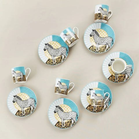 Karaca Animal Kaffeetassen Set, 6 Personen, 90 ml