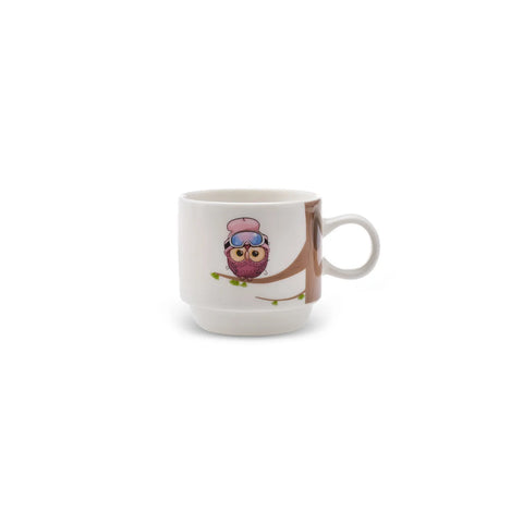 Karaca Owl Teetassen mit Ständer, 4-Teilig, 160 ml