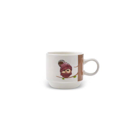 Karaca Owl Teetassen mit Ständer, 4-Teilig, 160 ml
