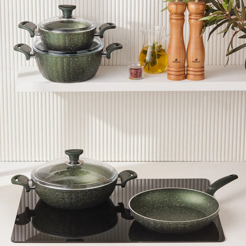 Cookplus Biogranit Dream 7-teiliges Kochgeschirr-Set Grün