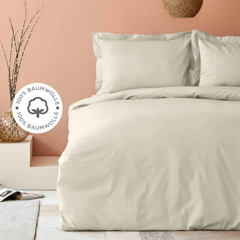Karaca Home Back To Basic Einzel Bettbezug Set, Beige, 100% Baumwolle 
