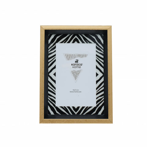 Karaca Home Wild Touch Zebra  Bilderrahmen, Gold
