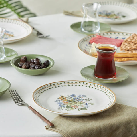 Karaca Foliage 25 Teile für 6 Personen Porzellan Frühstück/Service Set