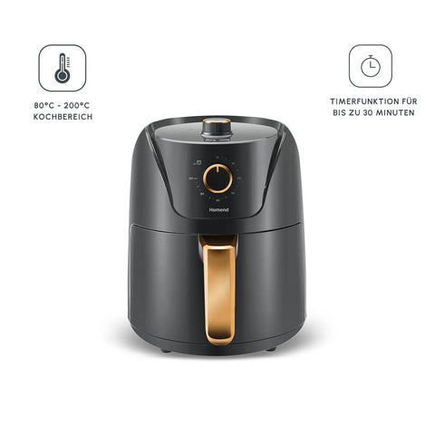 Homend Airfryday 2505H mit 8 verschiedenen Programmen, 4,3 Liter Airfryer Anthrazit