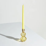 Karaca Home Vicki Kerzenhalter Glas 6x13 cm Gelb