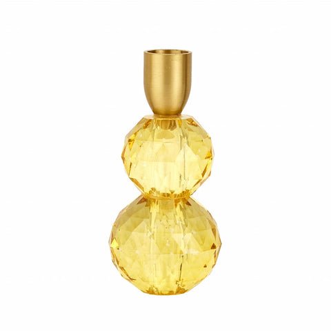 Karaca Home Vicki Kerzenhalter Glas 6x13 cm Gelb
