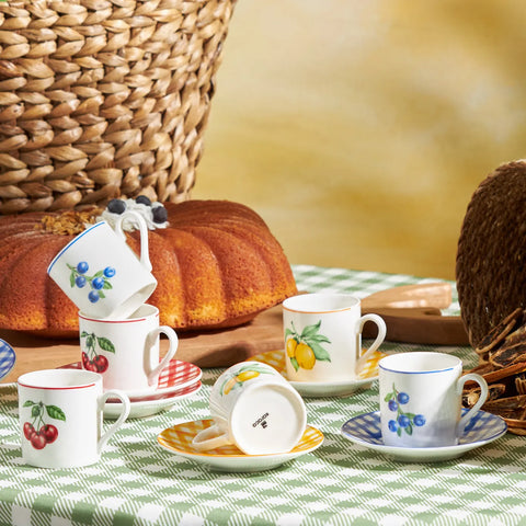 Karaca Piknik Kaffeetassen Set, 6 Personen, 80 ml