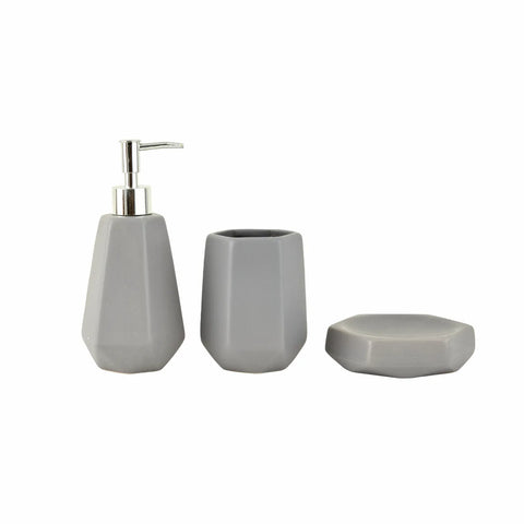 Karaca Home Ruby Bad-Accessoires-Set, 3-teilig, grau 