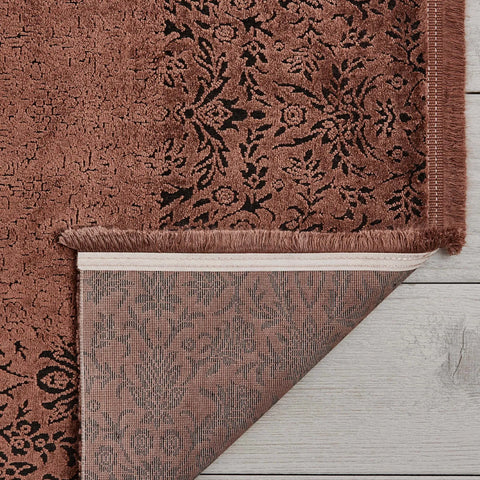 Kashmir Teppich Viskose Premium Damast Lachs 80x150 cm Teppich