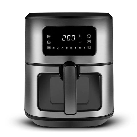Karaca Multifry Inox XXL 6,5 Liter Airfryer mit digitalem Glasfenster 