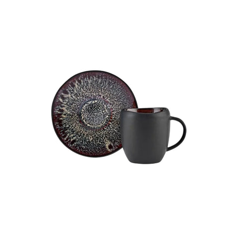Karaca Red Carpet Collection Galactic Schwarz Kaffeetasse Set 2 Personen 100 ml