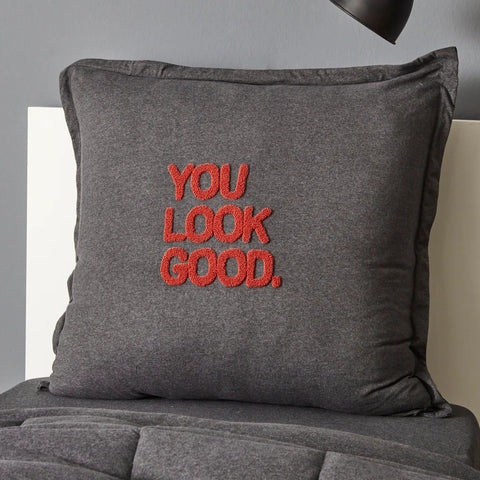 Karaca Motto Anthrazit Cotton Comfort Set 155X220 cm