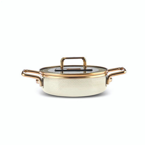 Karaca Kristall emailliert Granit Induktion Basis Dowry Kochtopf Set Creme, 16 teilig