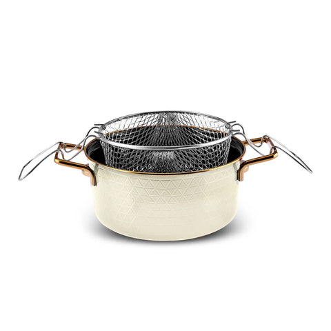 Karaca Kristall emailliert Granit Induktion Basis Dowry Kochtopf Set Creme, 16 teilig