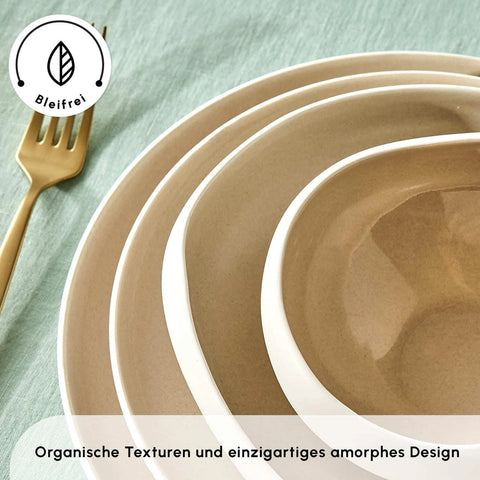 Karaca Streamline Cupid für 12 Personen Geschirr Set, 59 Teilig, Stoneware