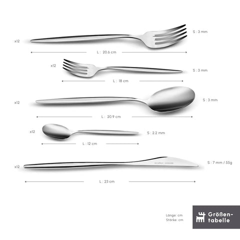 Karaca Lizbon 60-teiliges Besteck-Set für 12 Personen