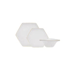 Karaca Streamline Geo New Generation Bone Geschirrset für 4 Personen, 12 teilig, Gold