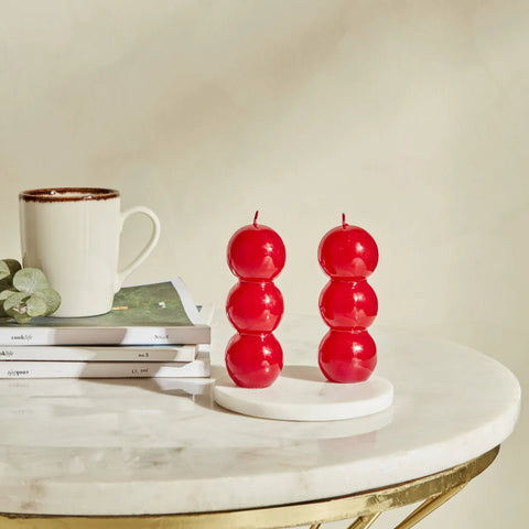 Karaca Home Buble Geformte Kerze 2 Teile, Rot