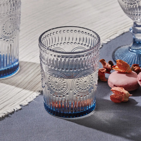 Karaca Sonnenblume Wasserglas, Blau