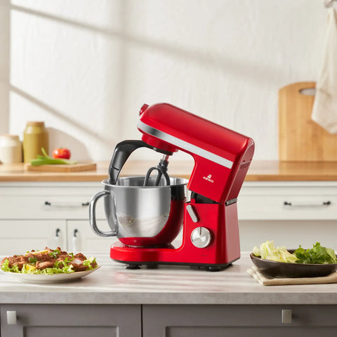 Karaca Mastermaid Chef Pro Doppelarm-Standmixer Imperial Rot 1750 W