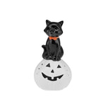 Karaca Halloween Keramik Licht Led Schmuckstück, 20cm, Weiß Schwarz
