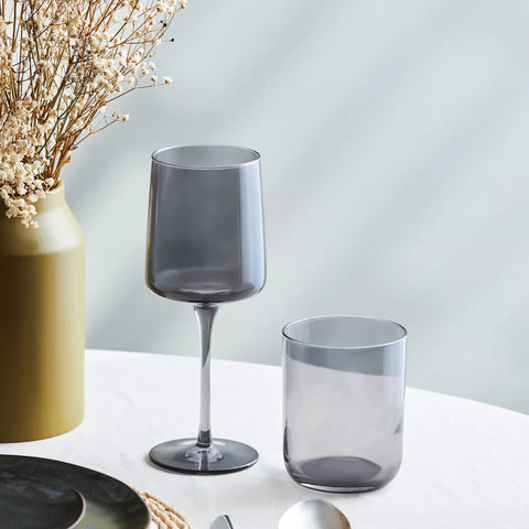 Karaca Anthracite Weinglas-Set, 3 teilig