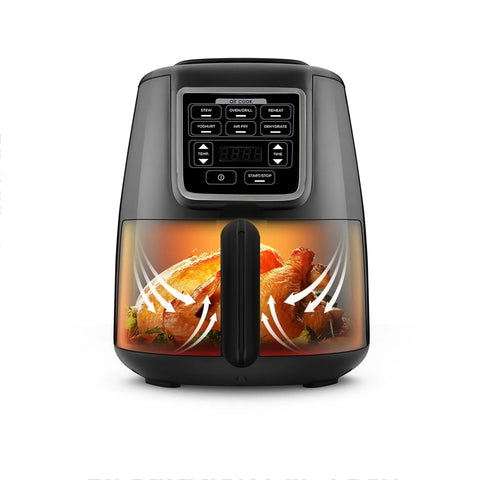 Karaca Air Cook XL 2 in 1 Sprechender Airfryer, schwarz chrom
