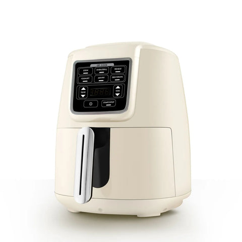 Karaca Air Cook XL 2 in 1 Sprechender Airfryer, ikonisches beige
