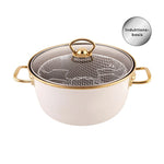 Karaca Love of Kitchene Emaille Induktions Bratpfanne Creme Farben 22 cm