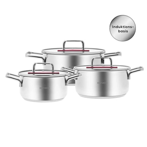 Karaca Arya Pink 6-teiliges Midi-Stahl-Kochtopfset