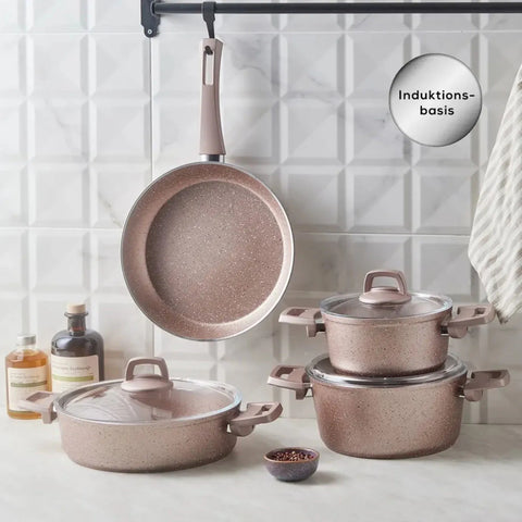 Karaca Biogranit Antik Rose Induktion Kochtopfset, 7-teiliges