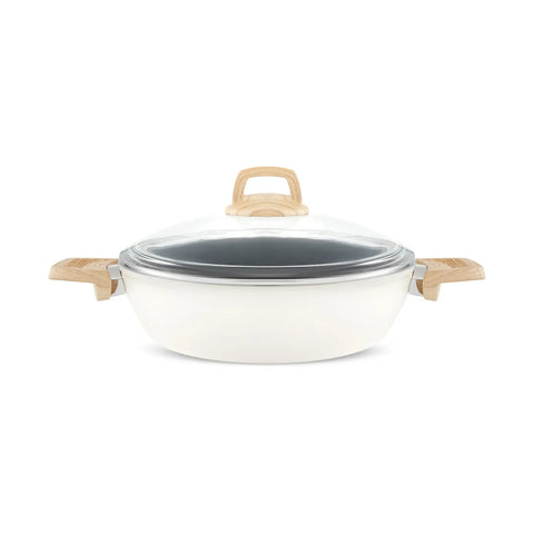 Karaca X Refika Birgül Swiss Crystal Niedriger Topf, 26 cm, cremefarben